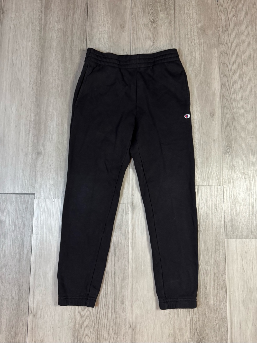 Champion Boys L (10/12) Black Fleece Jogger Pants Pull On Pockets.